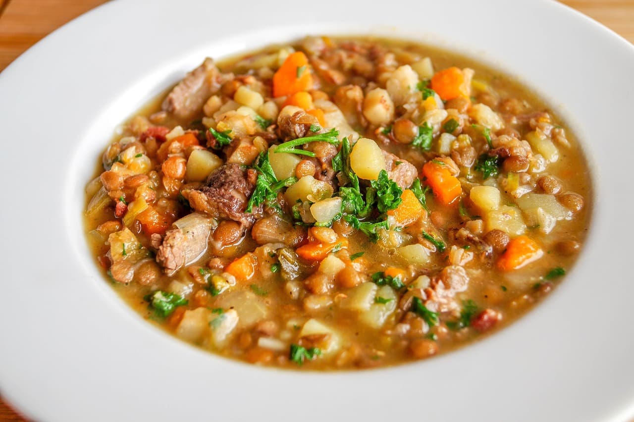 Lentejas estofadas con verduras